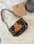 LOUIS VUITTON BLACK MONOGRAM MULTICOLOR PATTI BAG