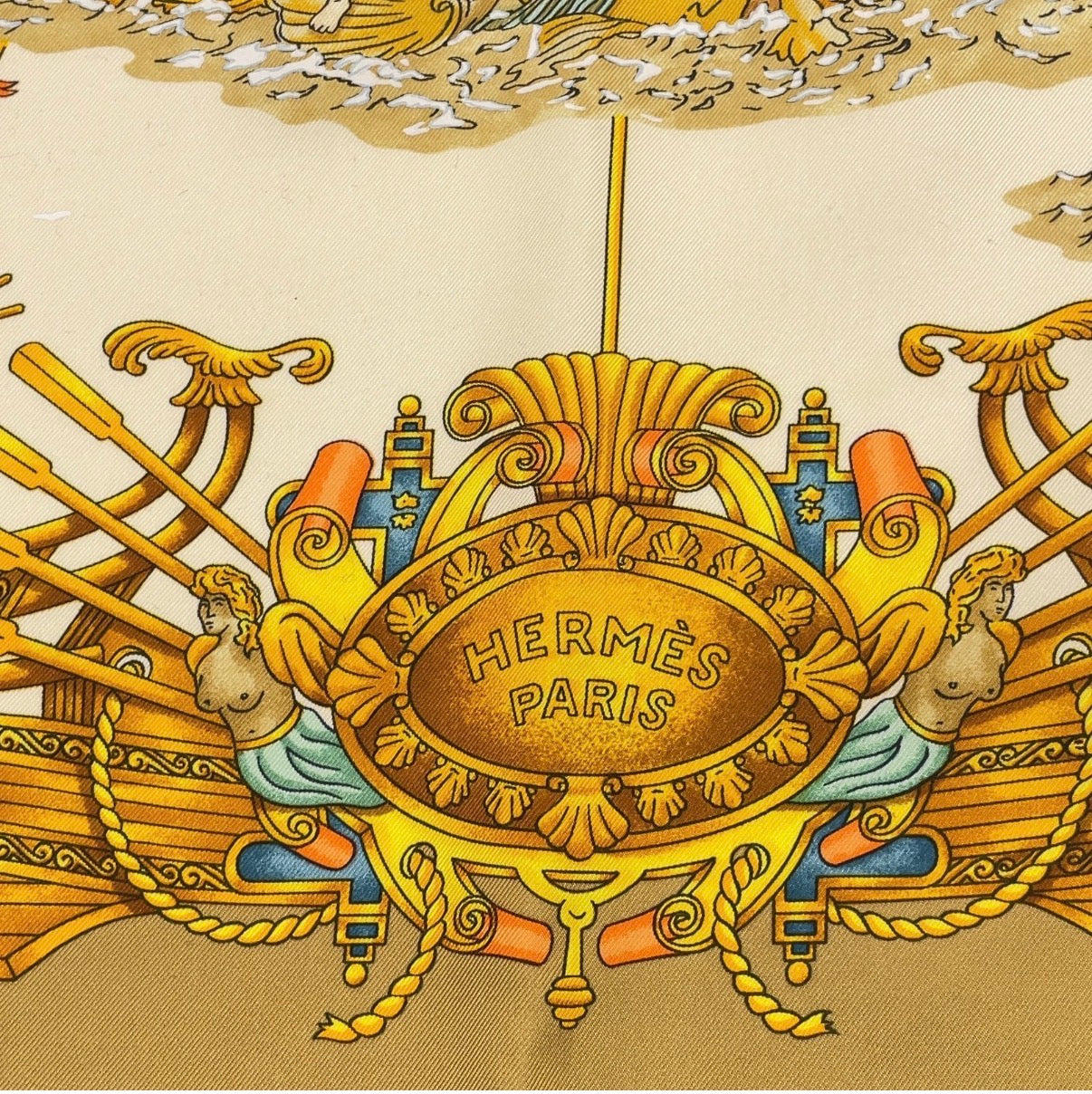 HERMES SAILBOAT OF LIGHT SILK SCARF