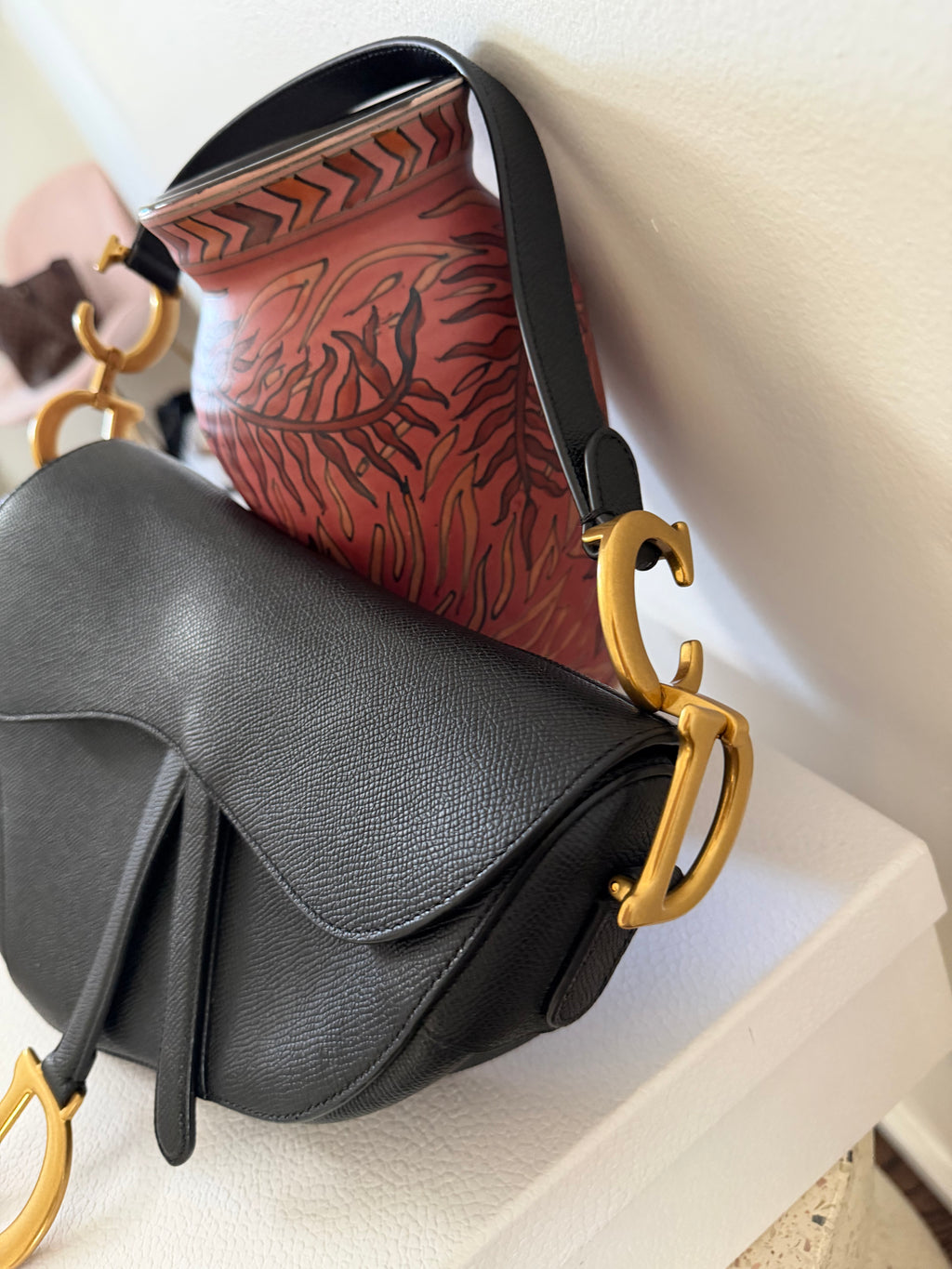 CHRISTIAN DIOR SADDLE GRAINED CALFSKIN BAG
