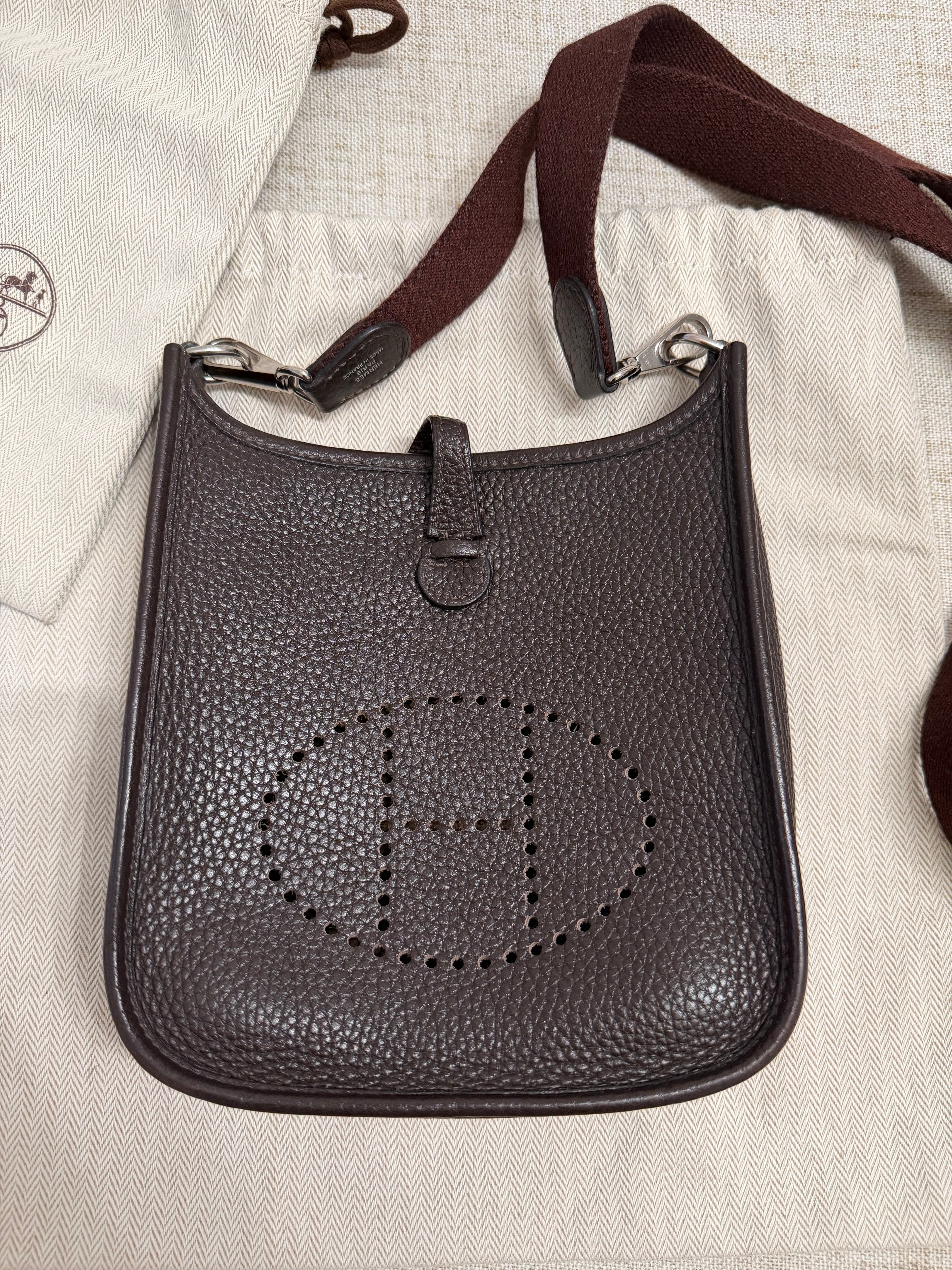 HERMES EVELYNE BAG CLEMENCE TPM BAG WITH LONG STRAP