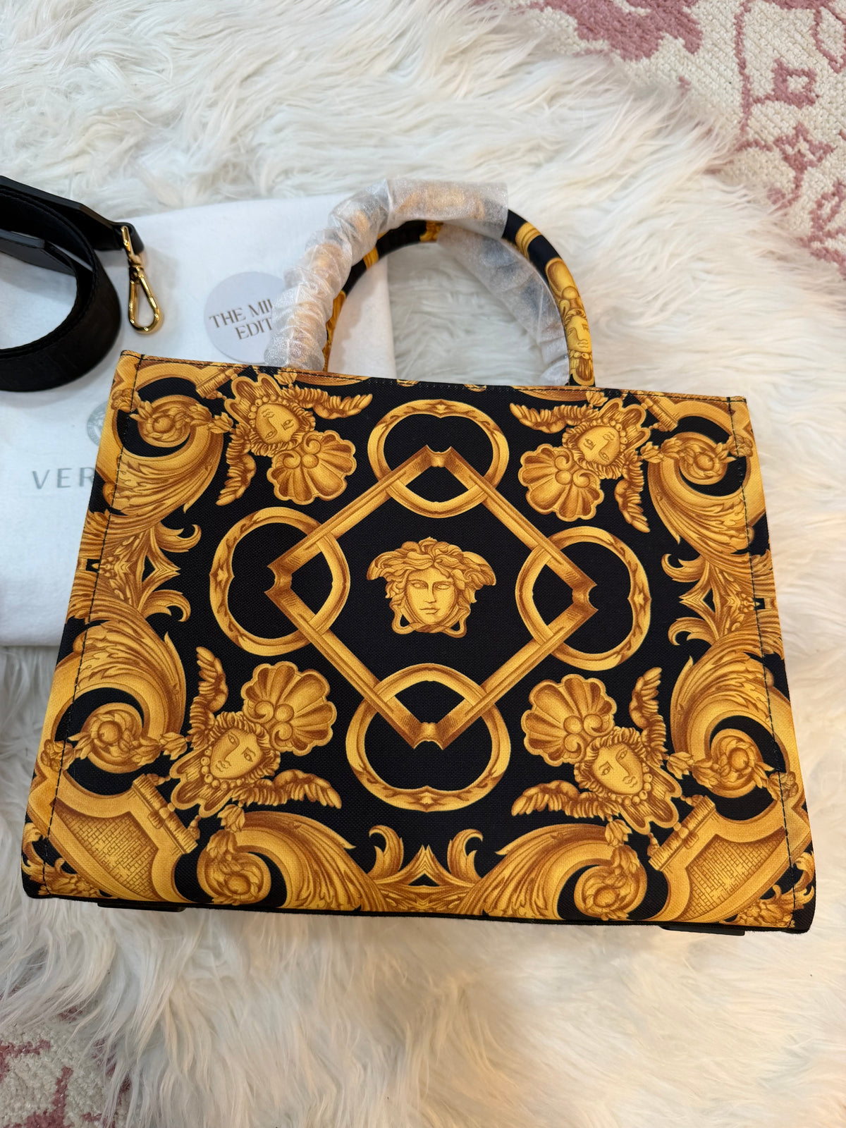 VERSACE BAROCCO MEDUSA CANVAS TOTE BAG