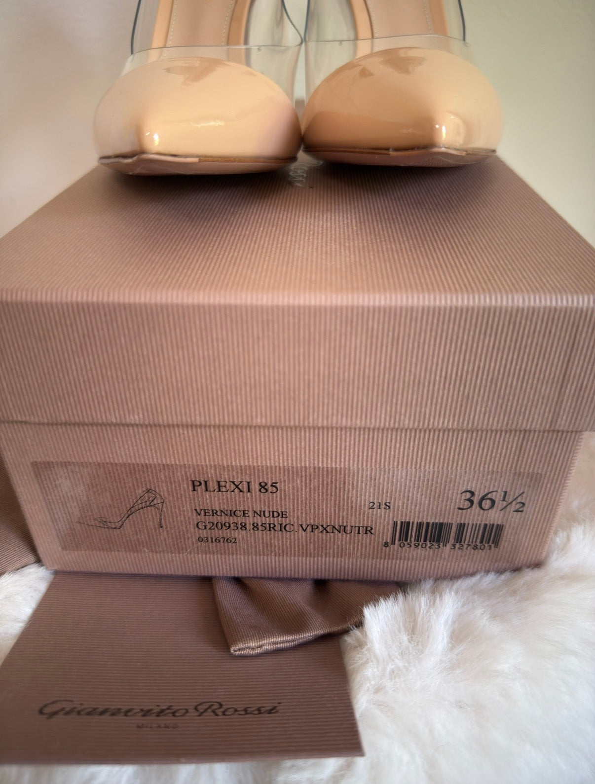 Gianvitto Rossi PUMP WITH CLEAR SIDES IN PLEXI PATENT LEATHER