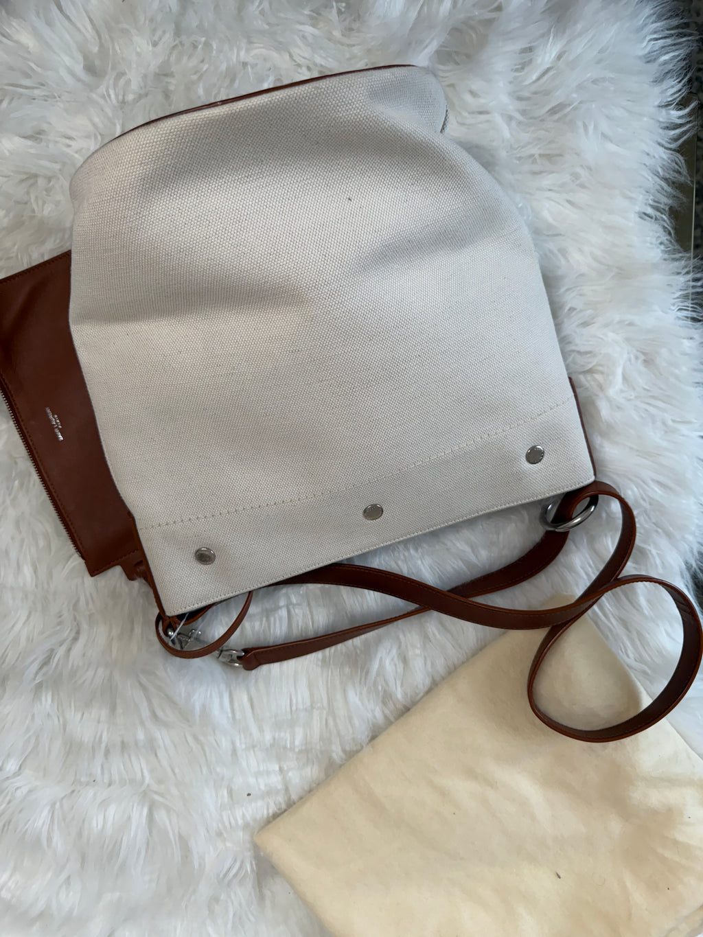 SAINT LAURENT RIVE GAUCHE LINEN BUCKET BAG
