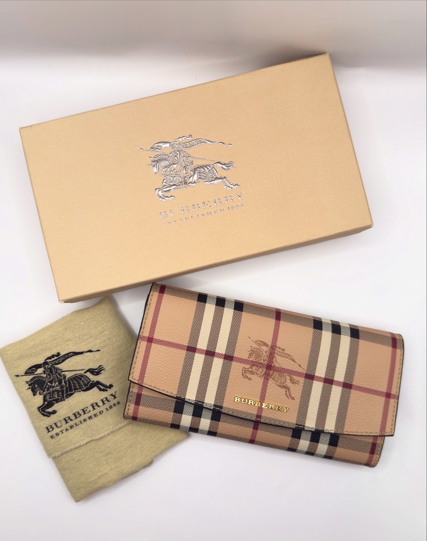BURBERRY HARRIS LONG WALLET CHECK PATTERN PRINT