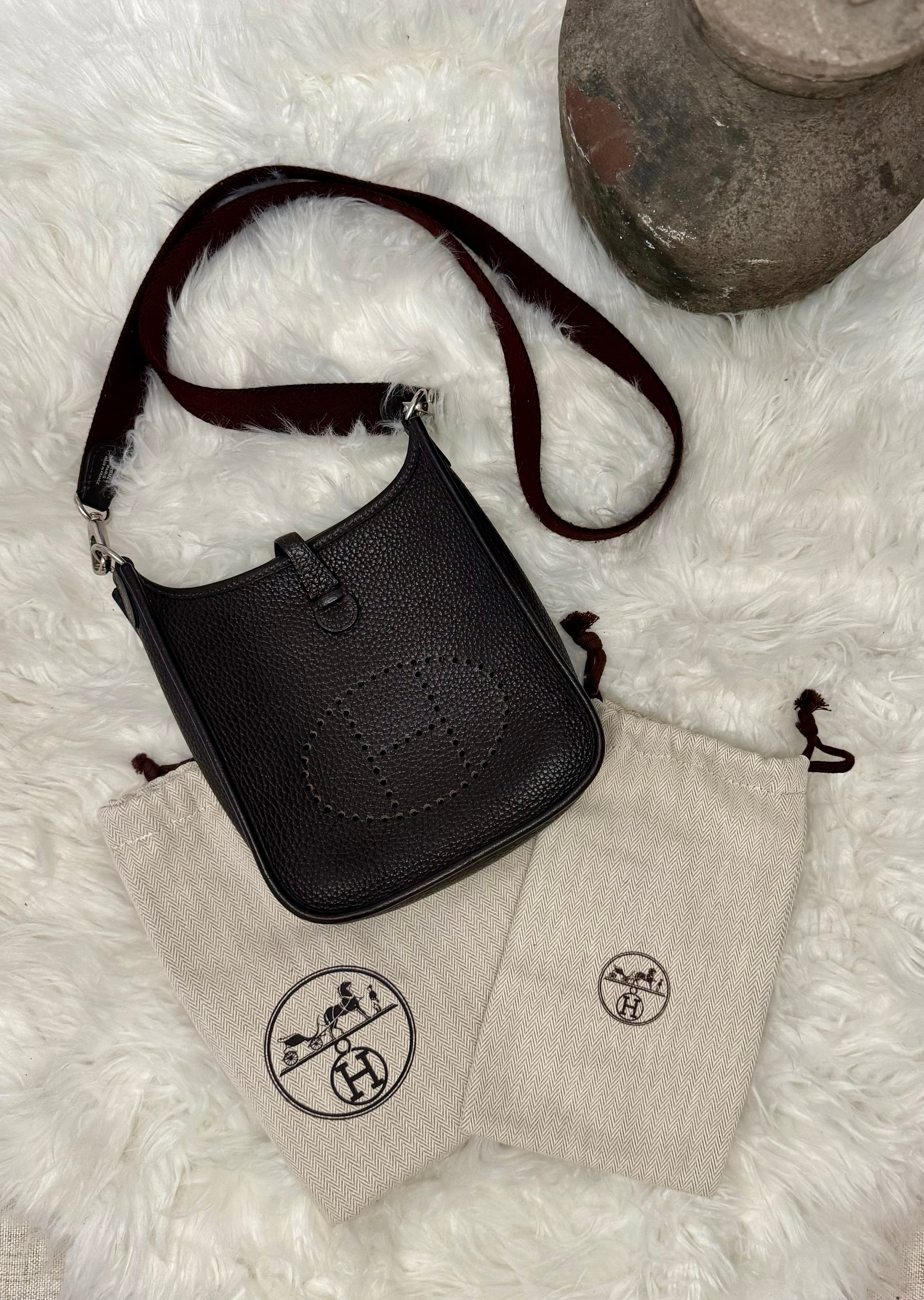 HERMES EVELYNE BAG CLEMENCE TPM BAG WITH LONG STRAP