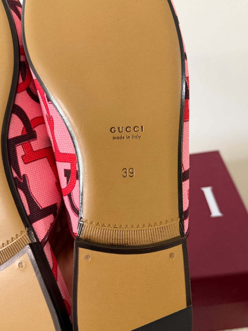 GUCCI PRINCETOWN HORSEBIT PRINT LOAFER MULES