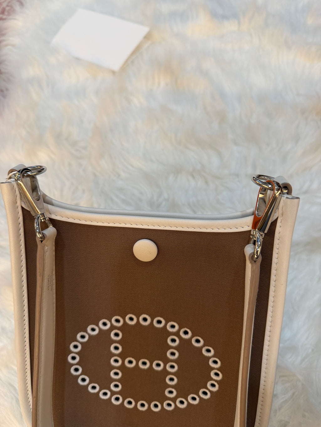 HERMES NEO EVELYNE TPM BAG TOILE AND LEATHER