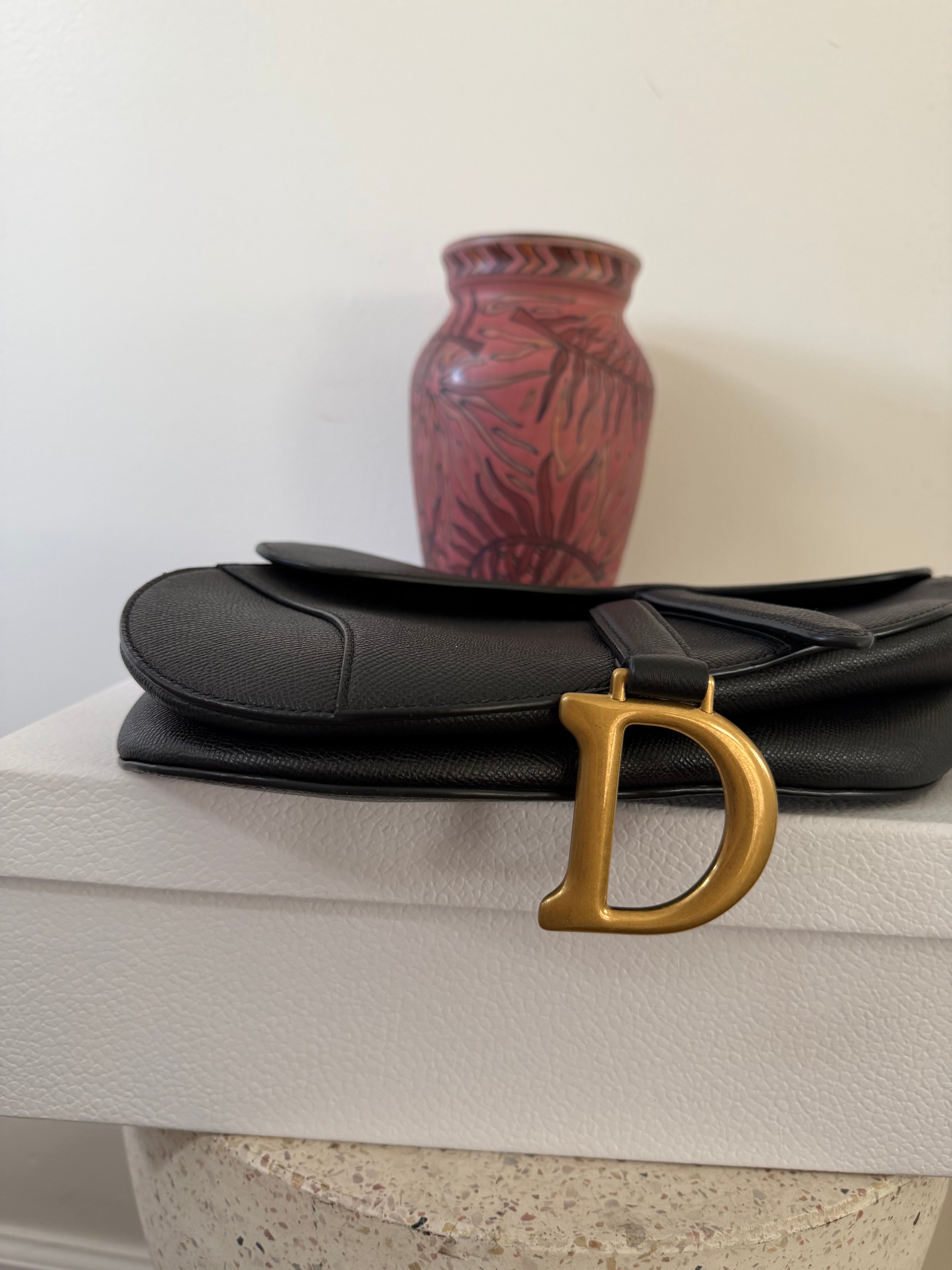 CHRISTIAN DIOR SADDLE GRAINED CALFSKIN BAG