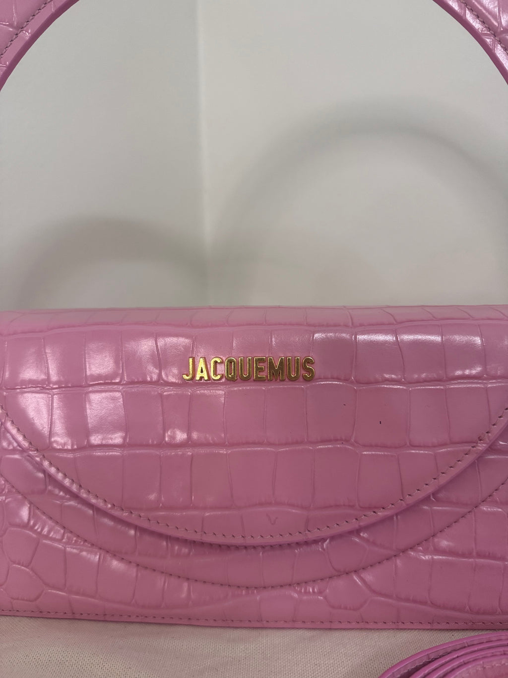 JACQUEMUS Le Sac Rond Croc-Embossed BAG