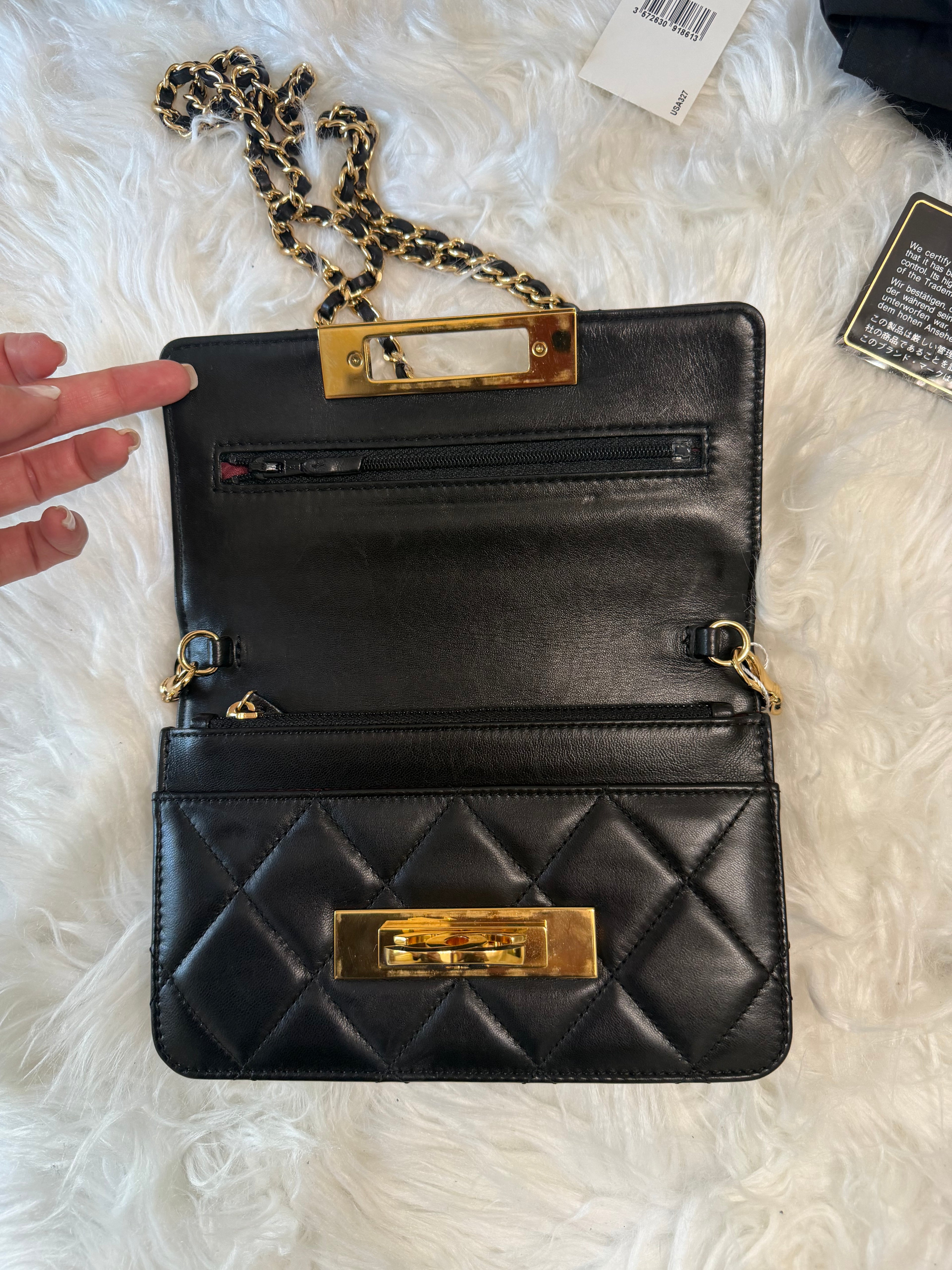 CHANEL QUILTED GOLD TURNLOCK LAMBSKIN WOC