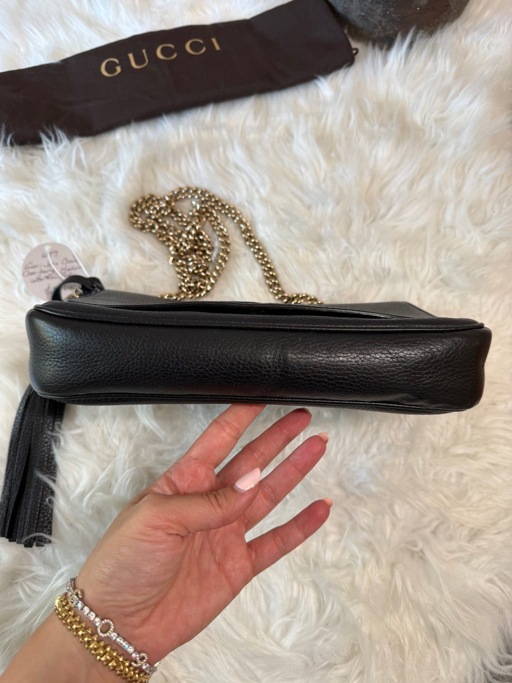 GUCCI SOHO CHAIN CROSSBODY MEDIUM LEATHER BAG