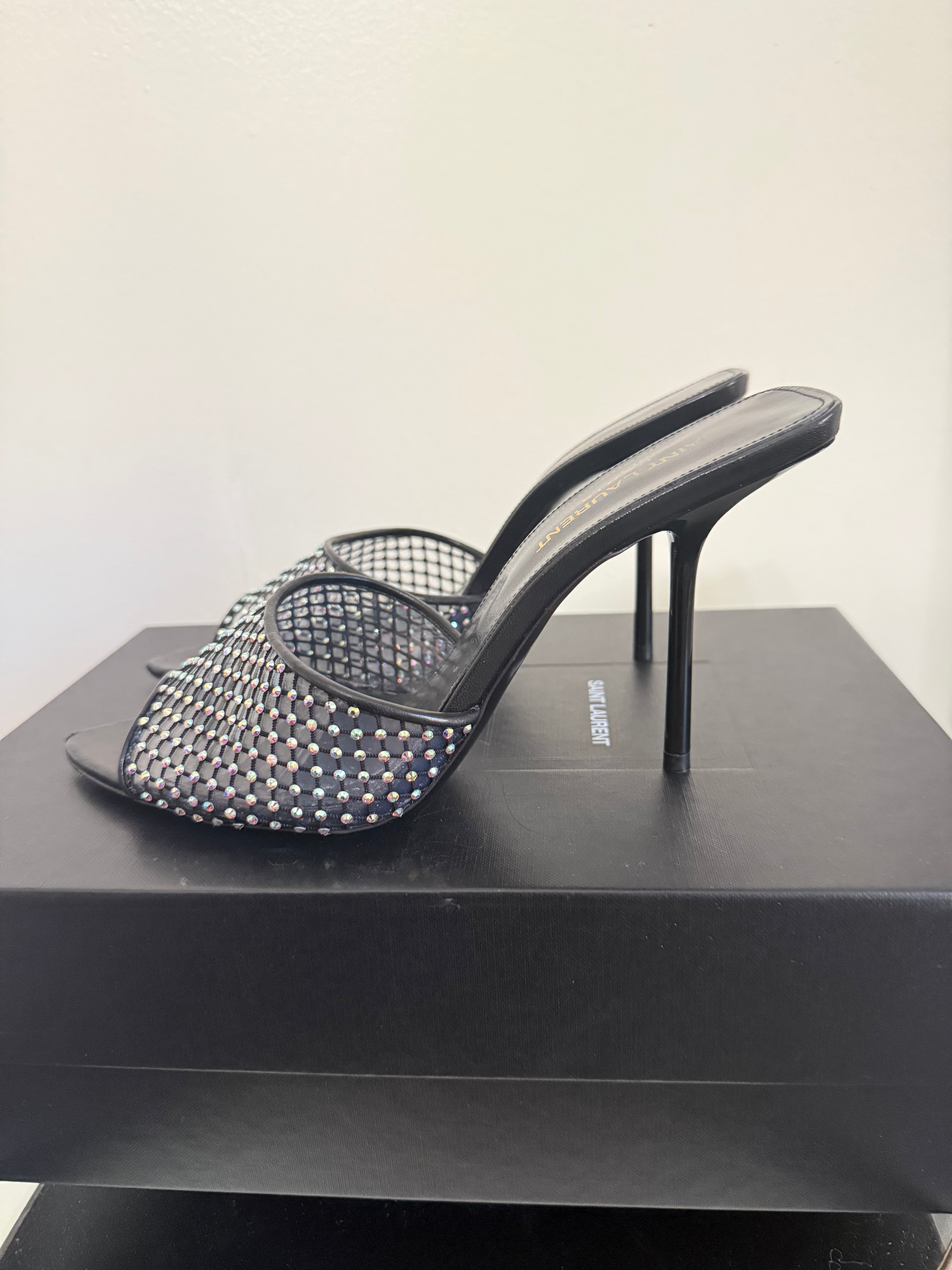 SAINT LAURENT PVC CRYSTAL SLIDES