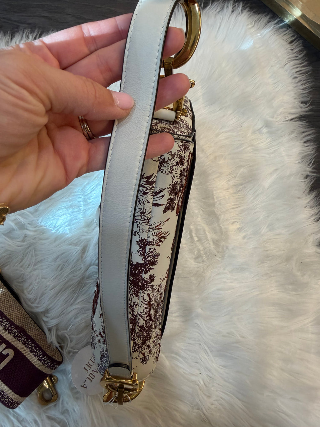 DIOR MEDIUM SADDLE TOILE DE JOUR TIGER EMBROIDERED CALFSKIN