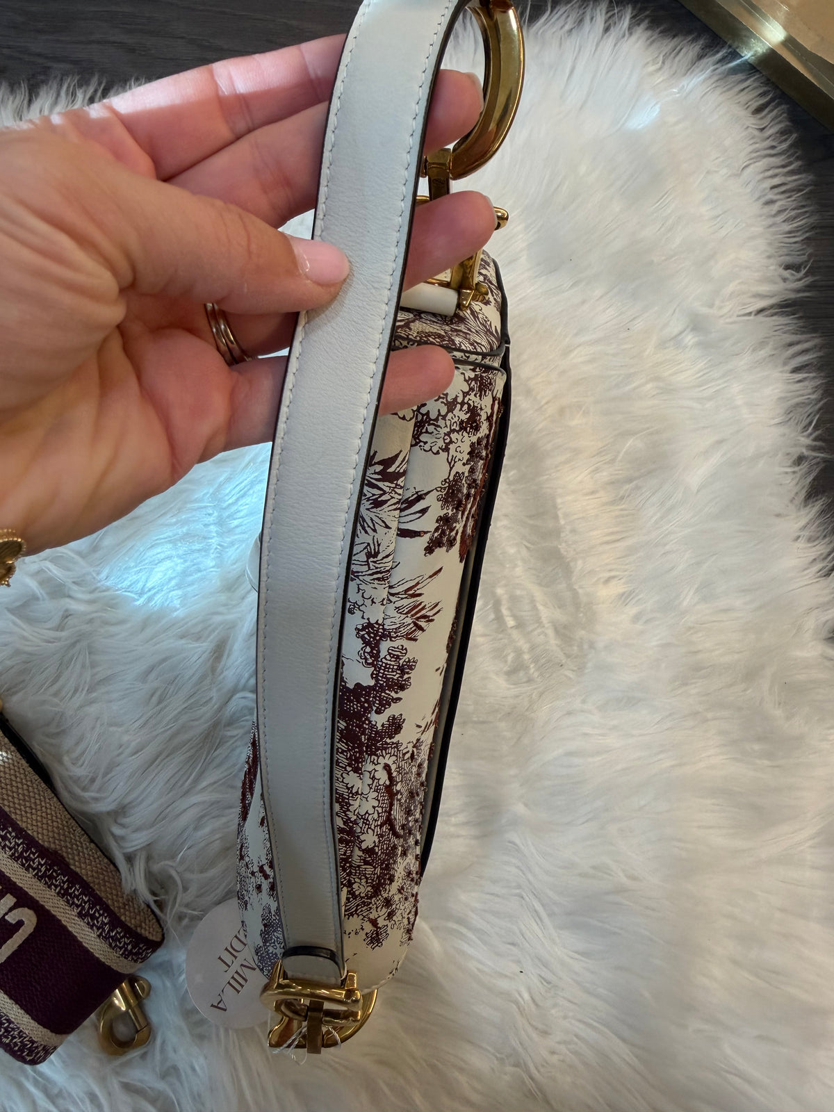 DIOR MEDIUM SADDLE TOILE DE JOUR TIGER EMBROIDERED CALFSKIN
