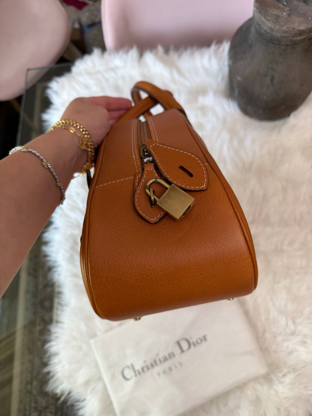 CHRISTIAN DIOR DOUBE SADDLE BOWLER BAG