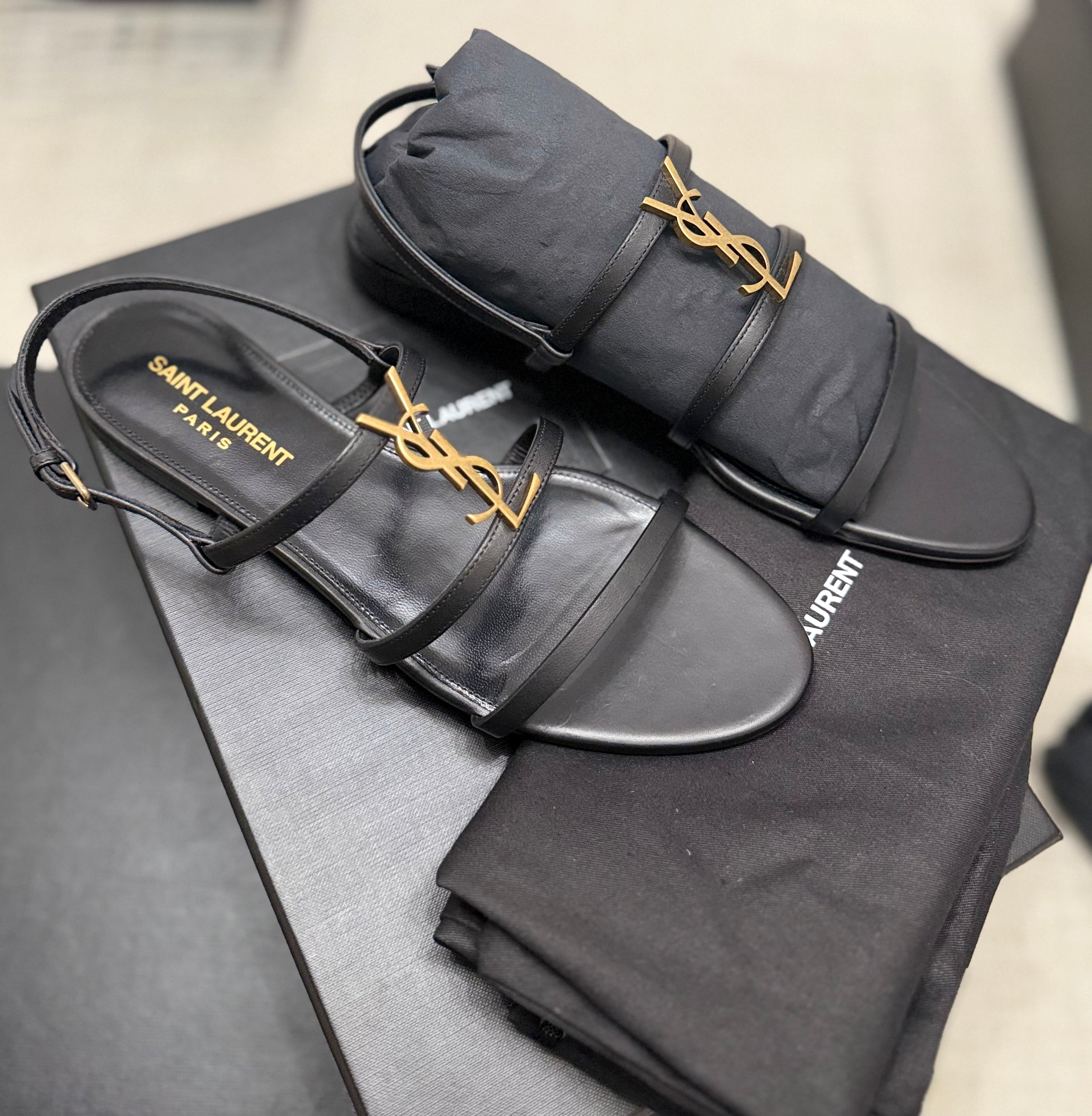 Saint Laurent Cassandra Flat sandals