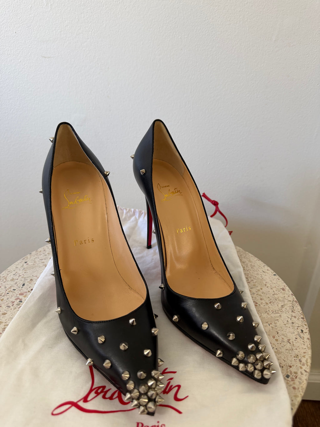 Christian Louboutin Spike Leather Pumps