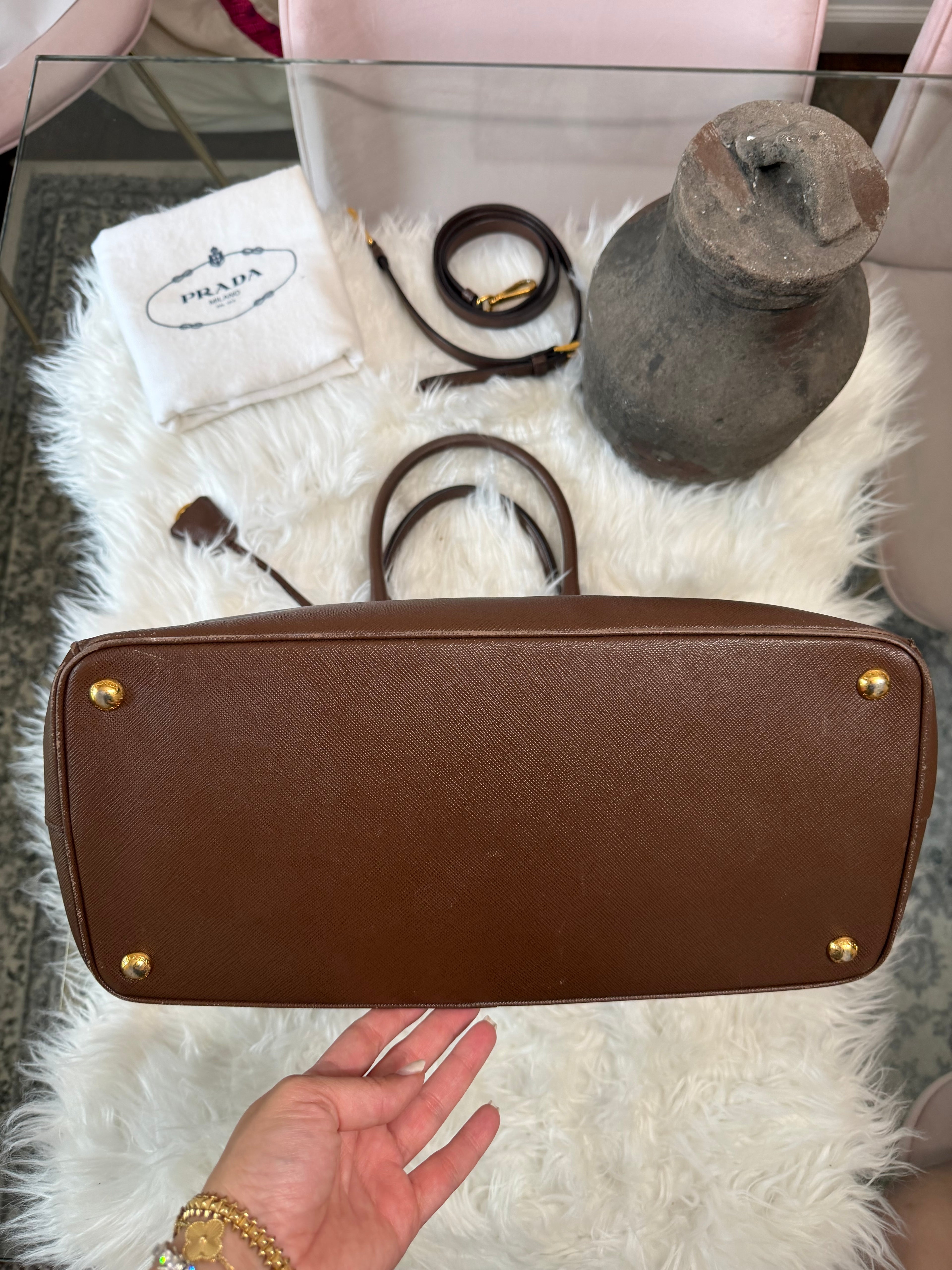 PRADA LARGE DOUBLE ZIP TOTE SAFFIANO BAG