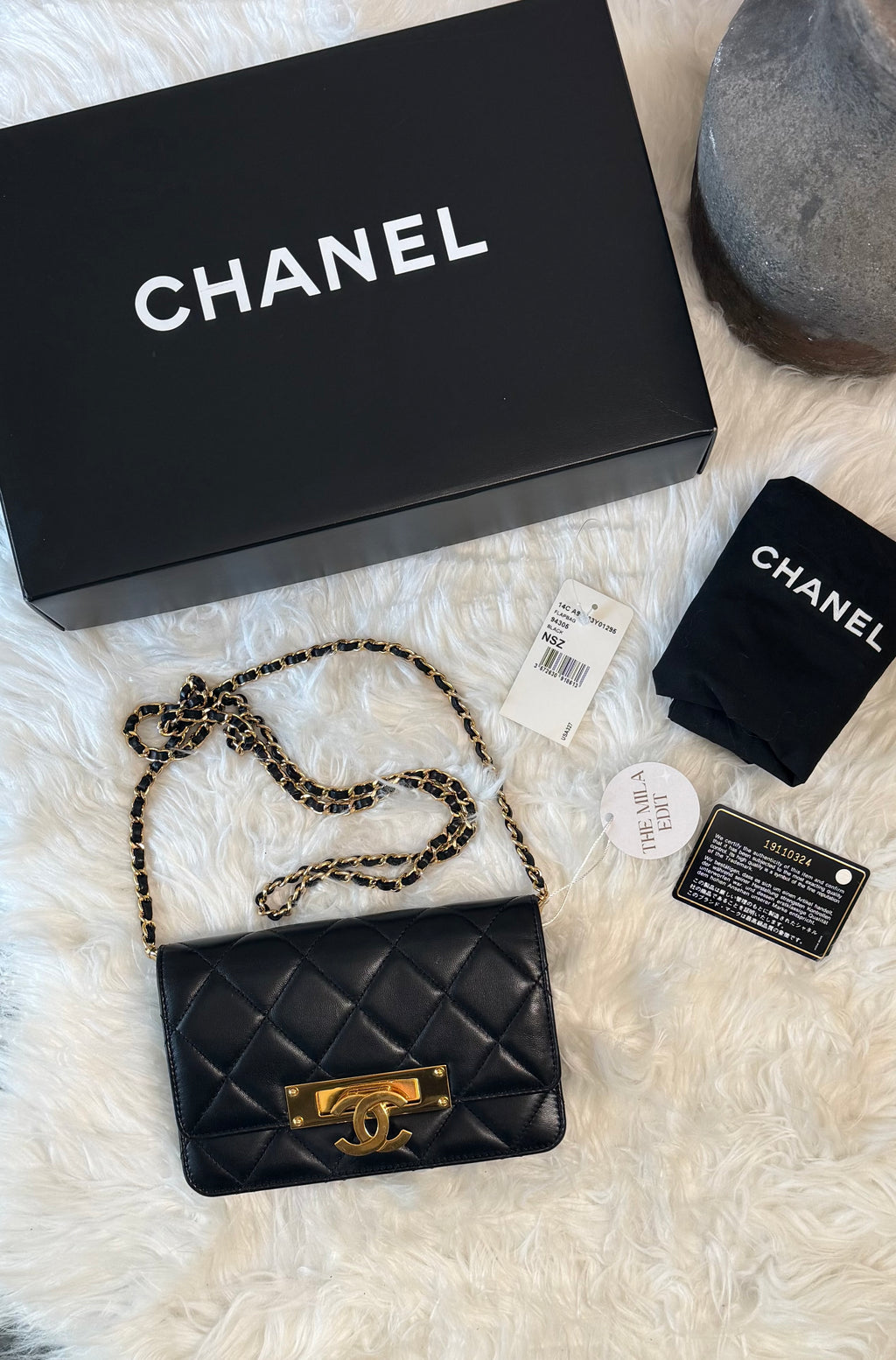 CHANEL QUILTED GOLD TURNLOCK LAMBSKIN WOC