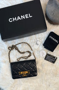 CHANEL QUILTED GOLD TURNLOCK LAMBSKIN WOC