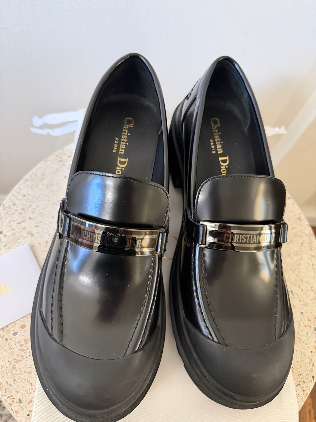 Christian Dior CalfSkin Code Lug Platform Loafer