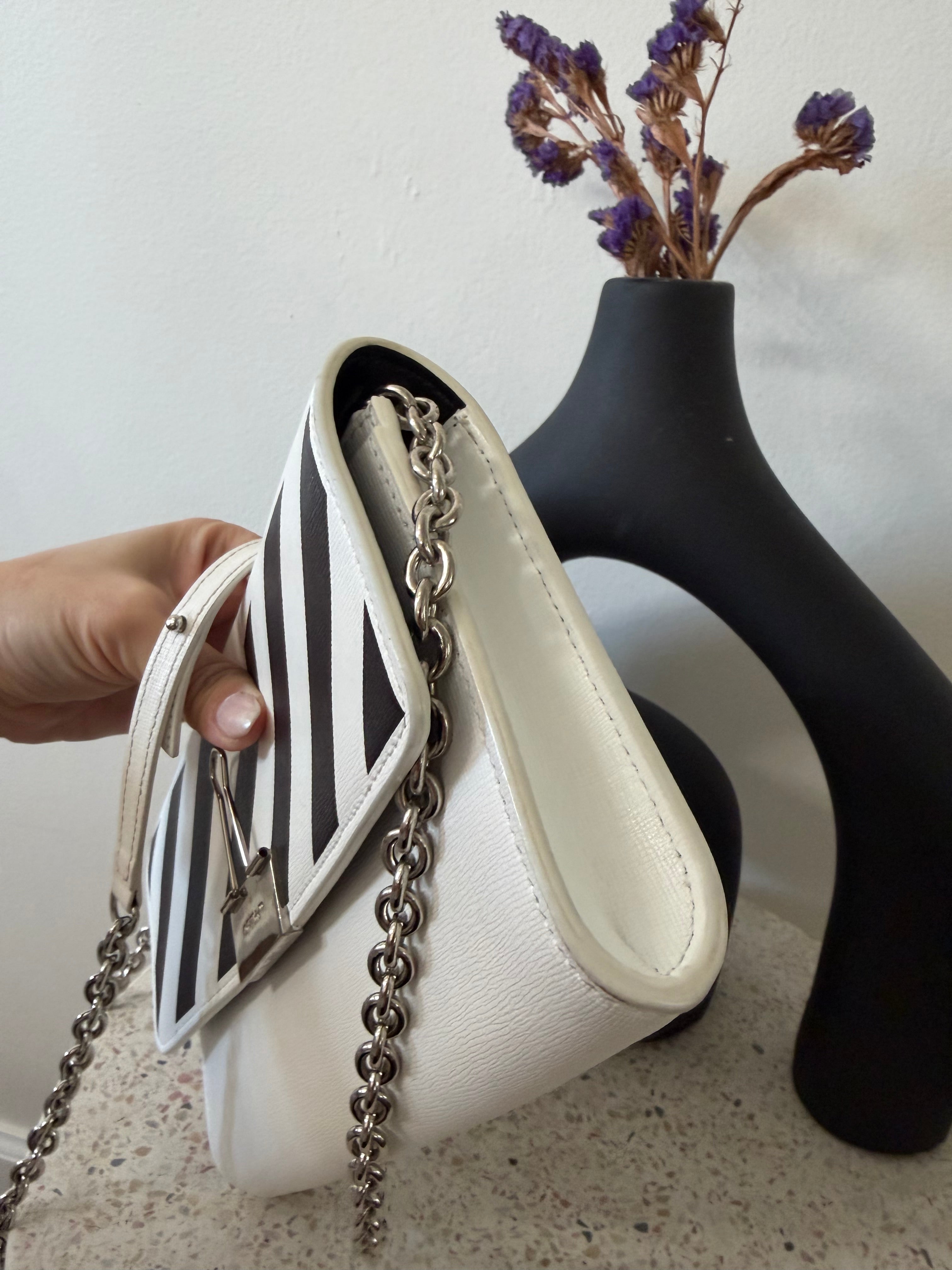 OFF-WHITE DIAG BINDER CLIP BAG