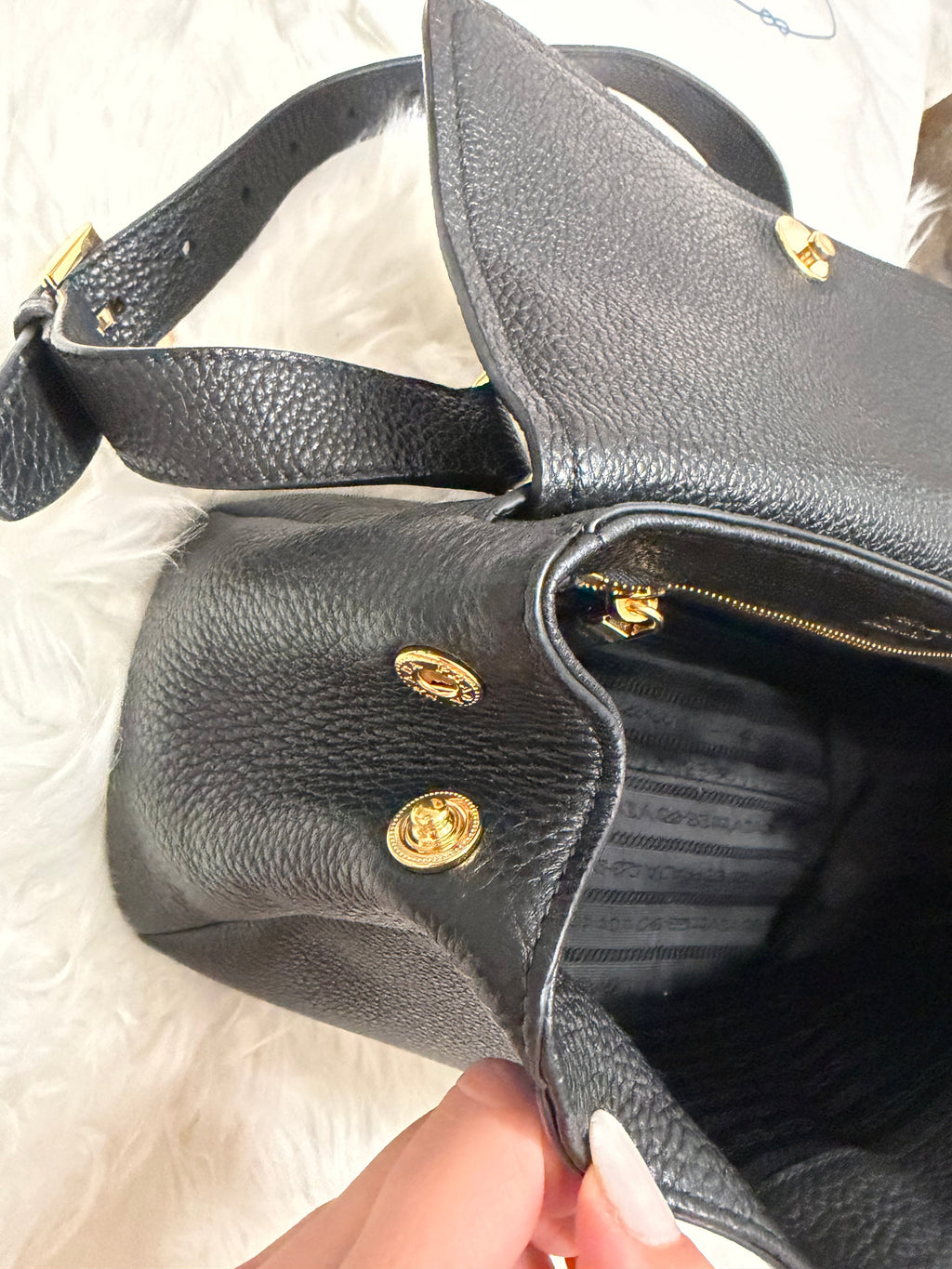 PRADA LEATHER SHOULDER BAG
