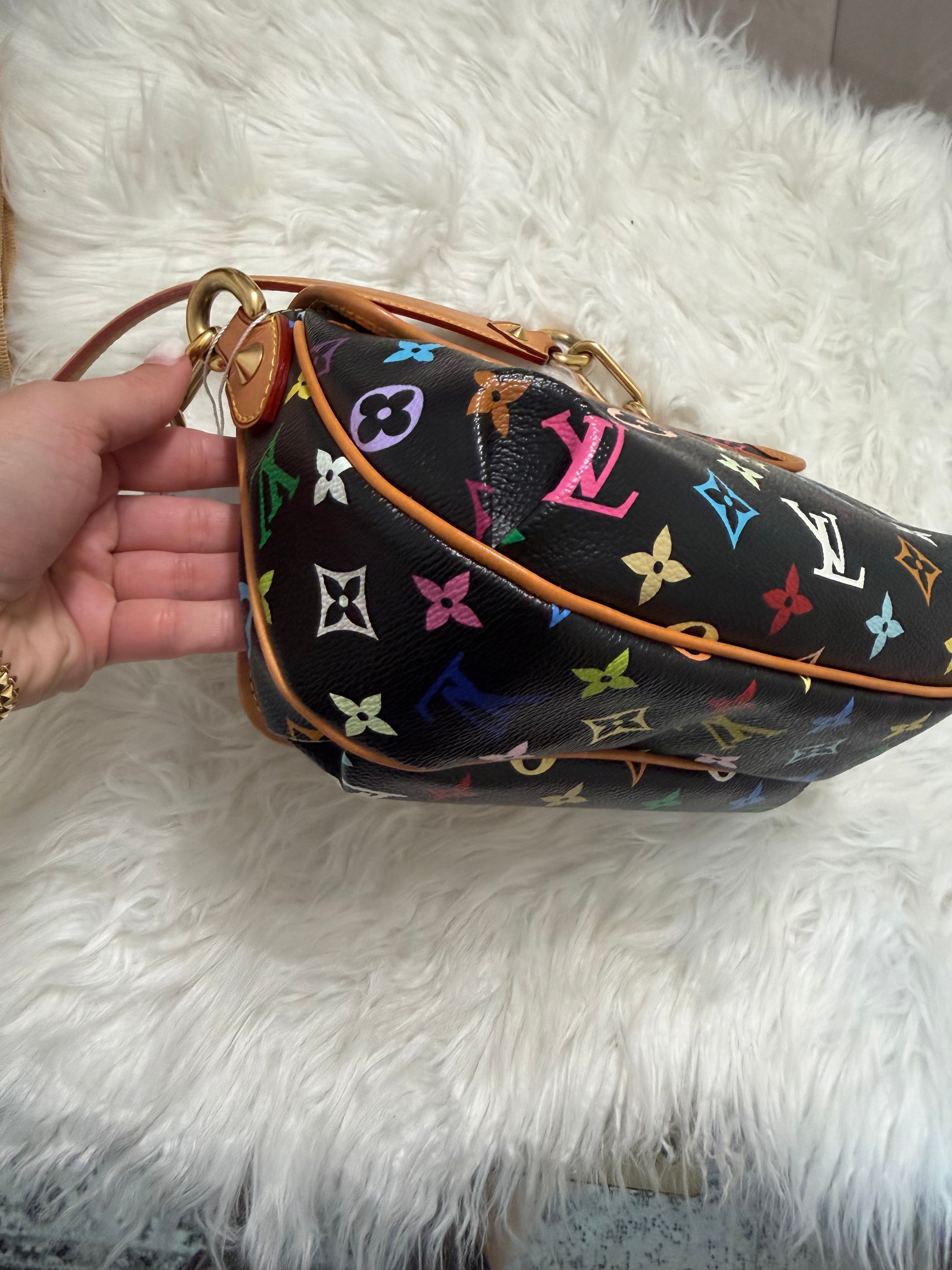 LOUIS VUITTON BLACK MONOGRAM MULTICOLOR PATTI BAG