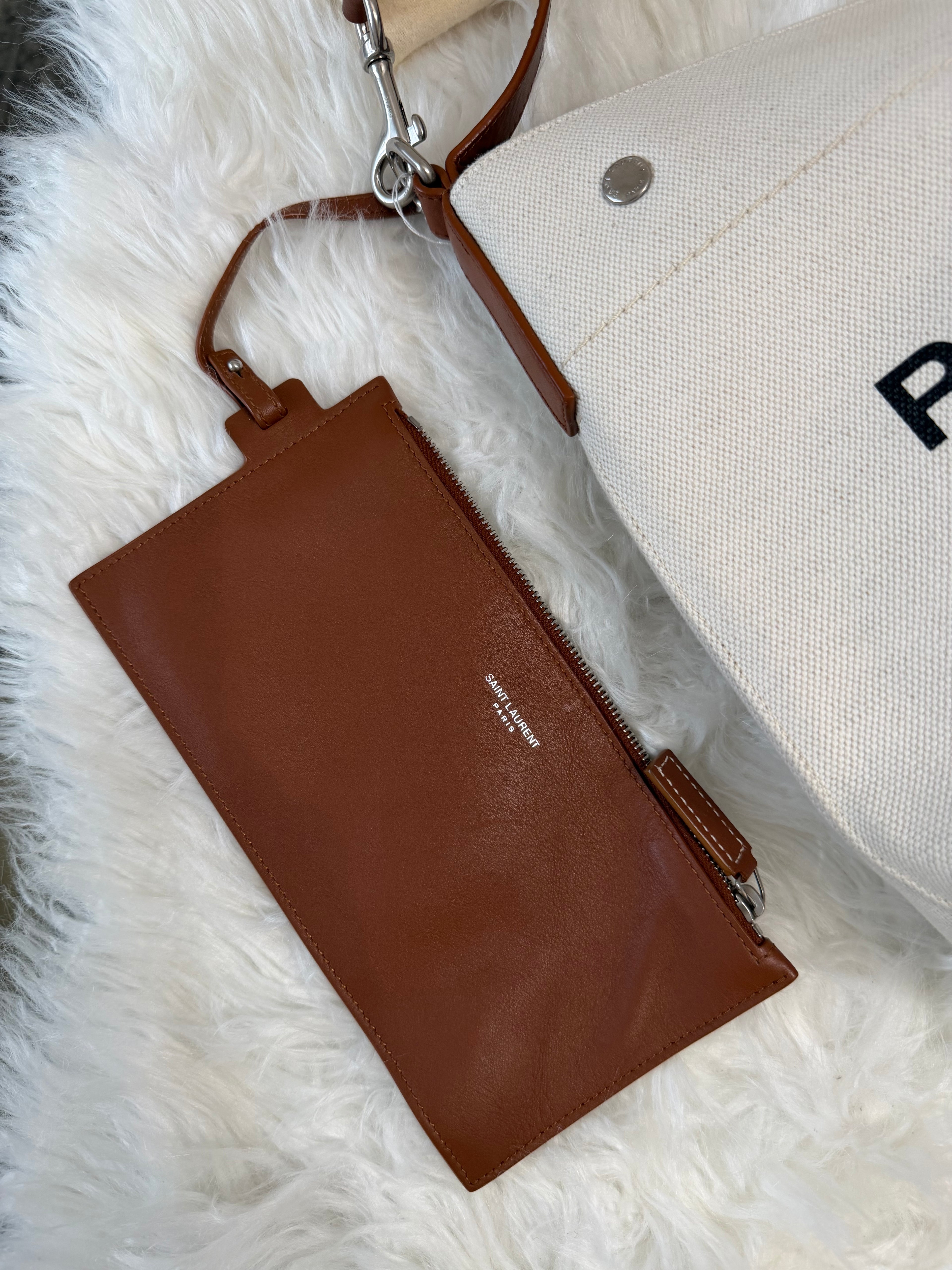 SAINT LAURENT RIVE GAUCHE LINEN BUCKET BAG