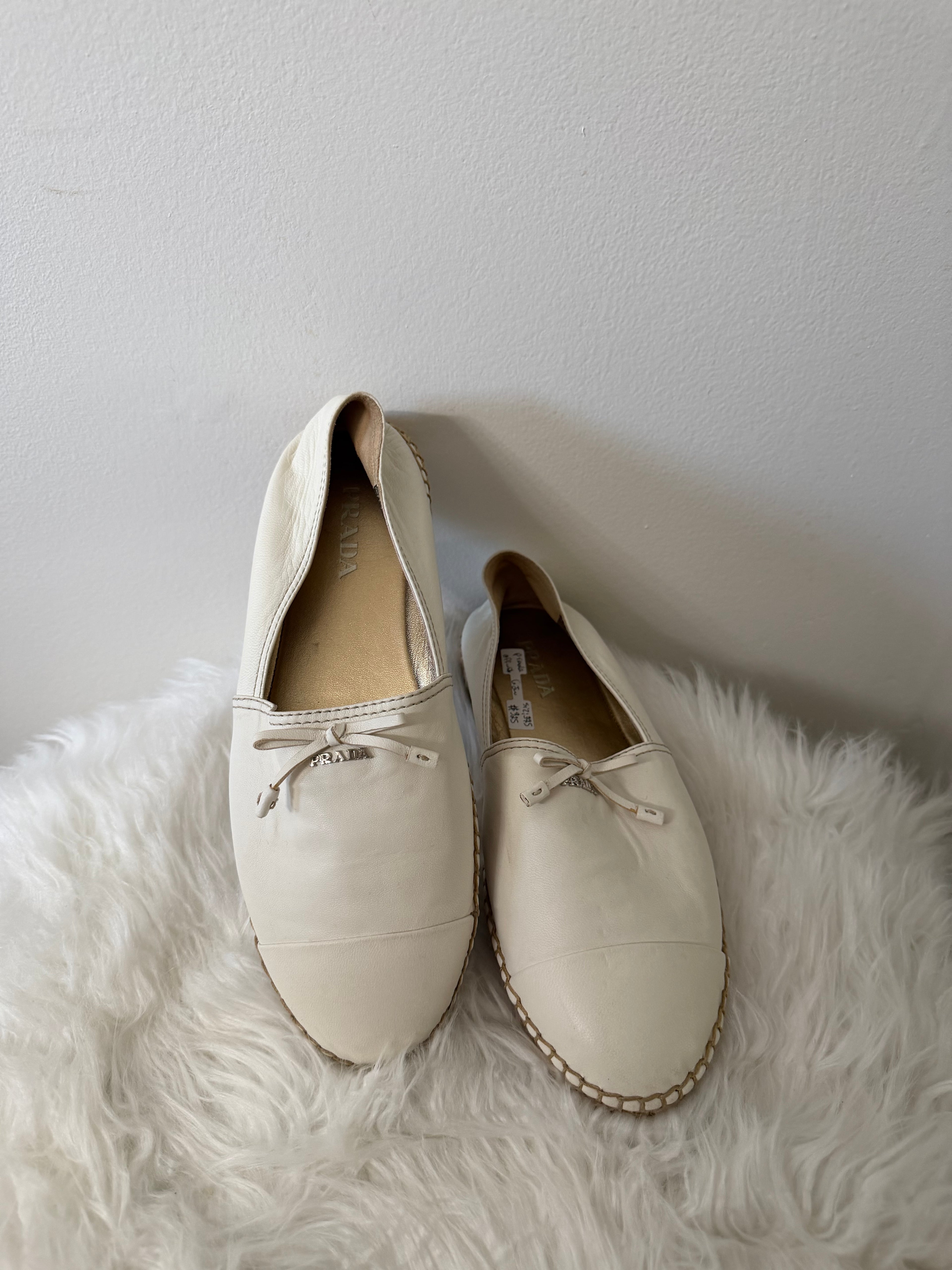 Prada Leather Espadrille Flats