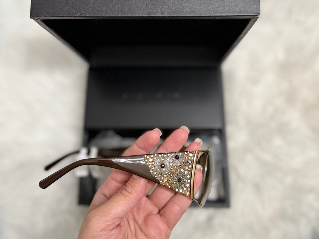 GIVENCHY SGV 364S LIMITED EDITION SUNGLASSES WITH FLORAL CRYSTAL
