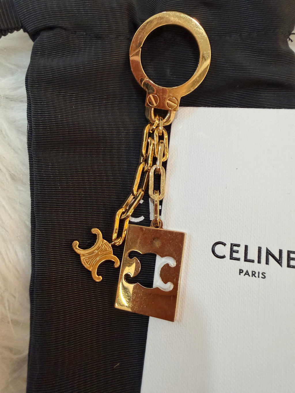 CELINE TRIUMPH CHARM KEYCHAIN