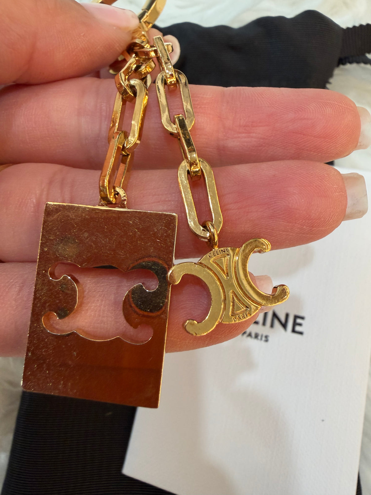 CELINE TRIUMPH CHARM KEYCHAIN