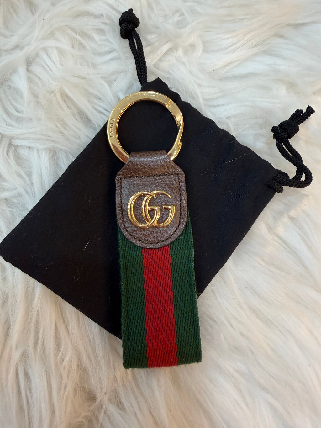 GUCCI OPHIDIA WEB KEYCHAIN