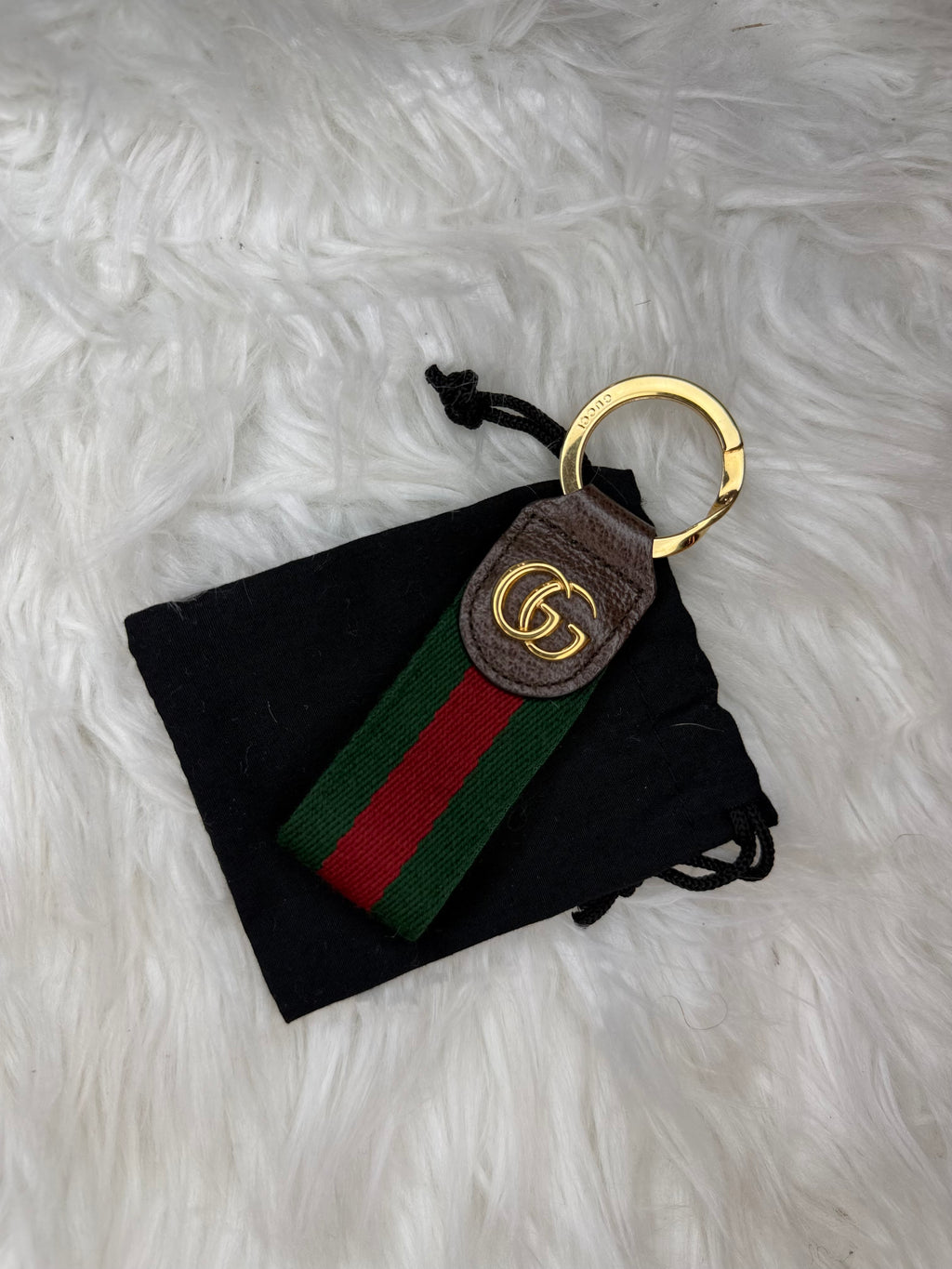 GUCCI OPHIDIA WEB KEYCHAIN