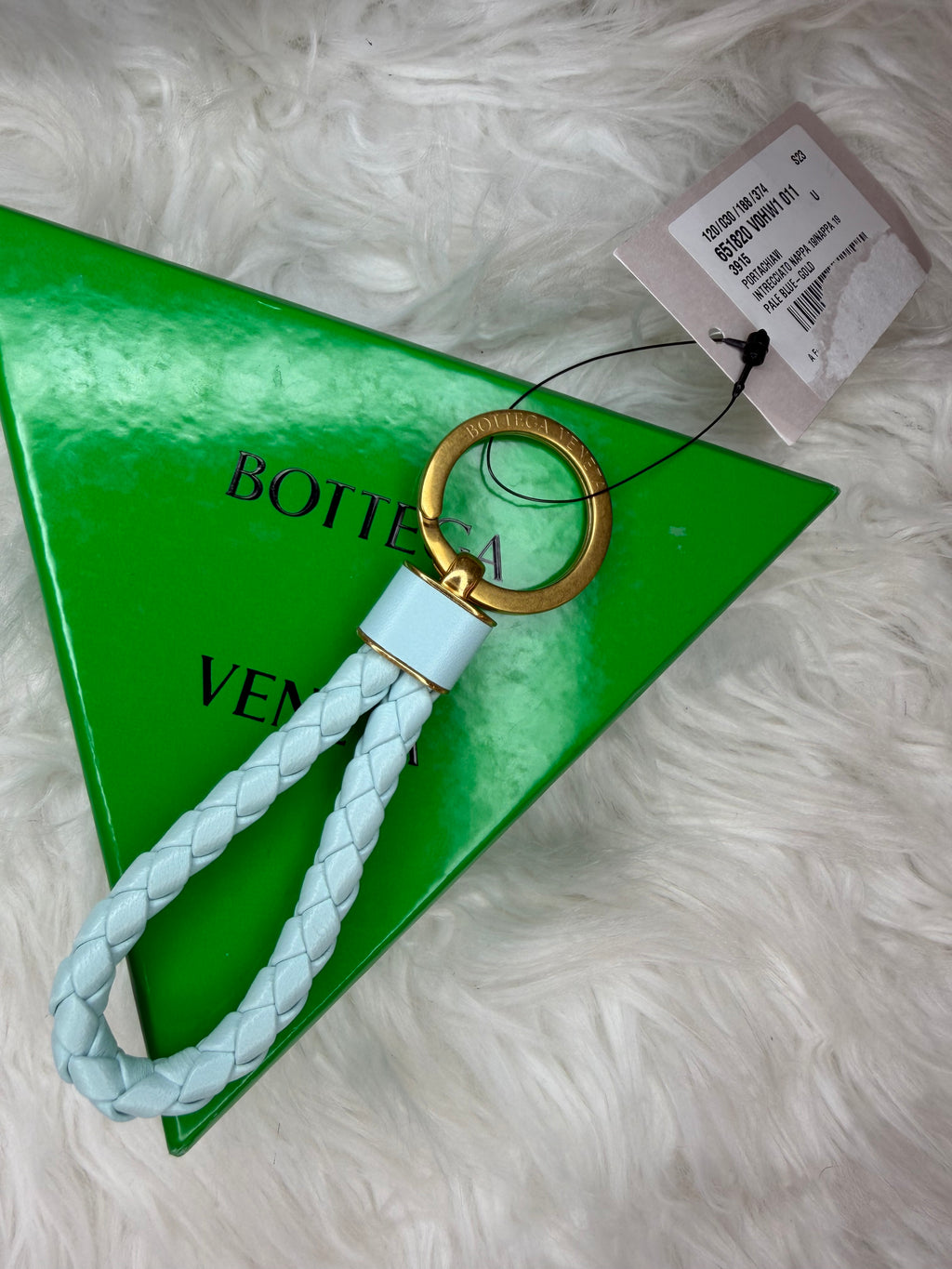 BOTTEGA VENETA INTRECCIATO LEATHER KEYCHAIN