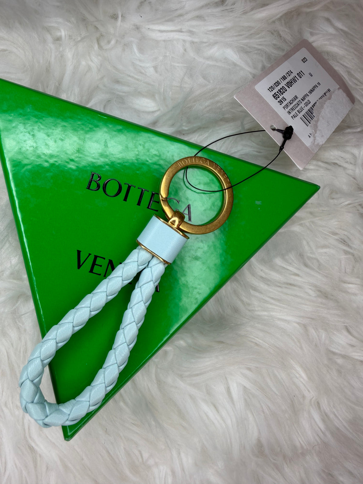 BOTTEGA VENETA INTRECCIATO LEATHER KEYCHAIN