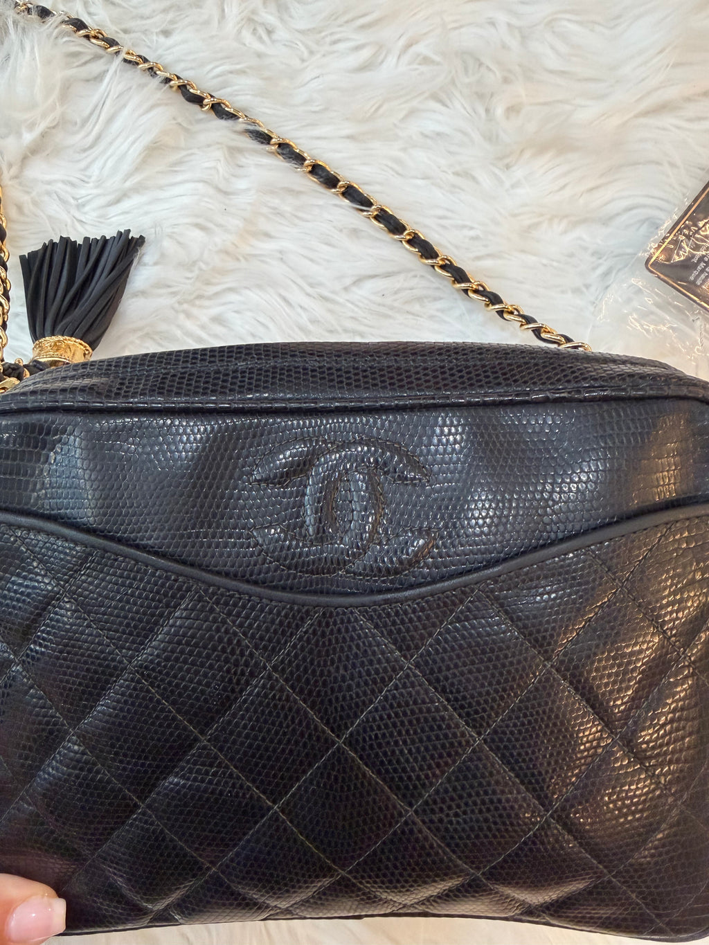 CHANEL VINTAGE LIZARD CAMERA BAG