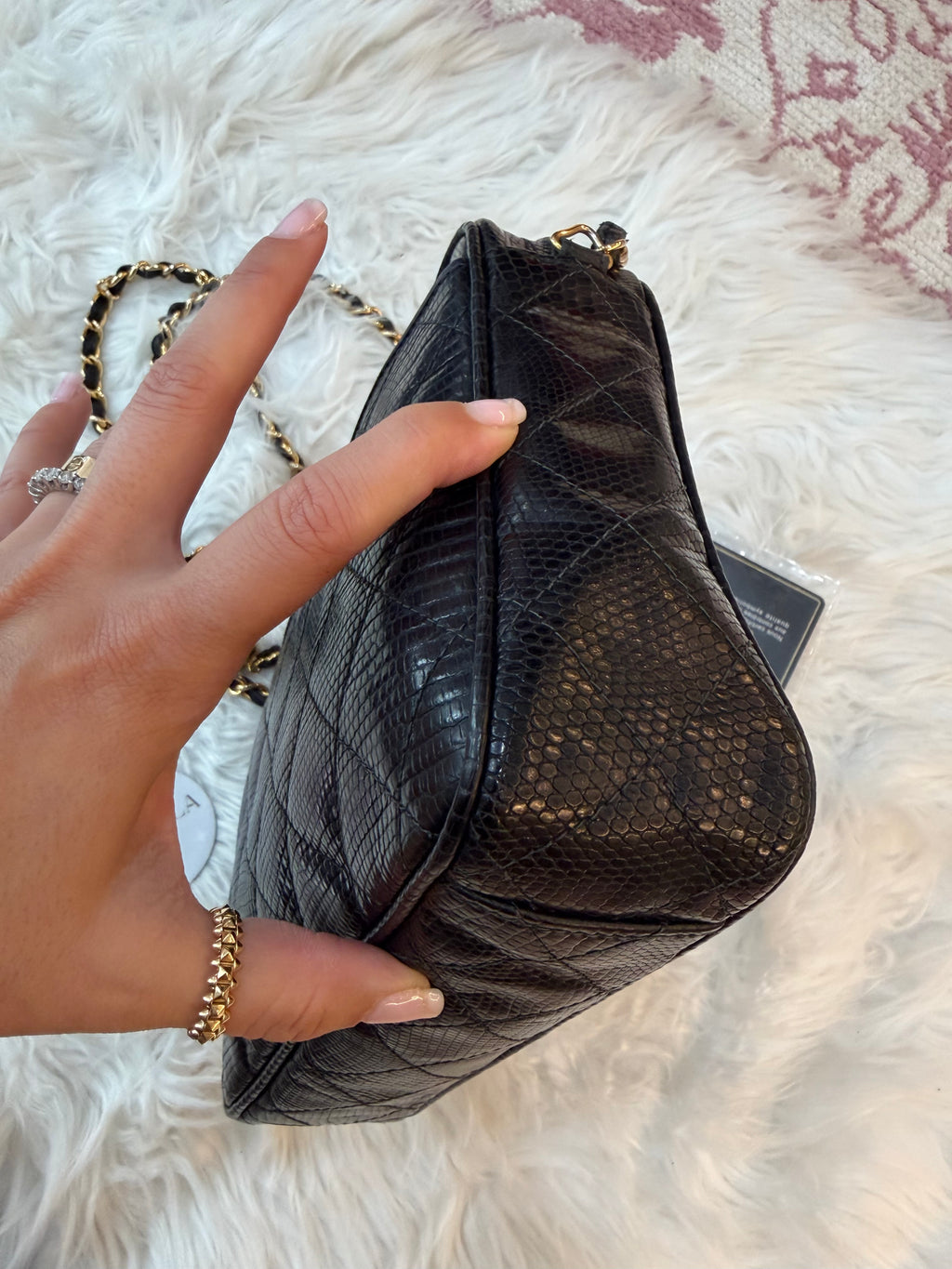 CHANEL VINTAGE LIZARD CAMERA BAG