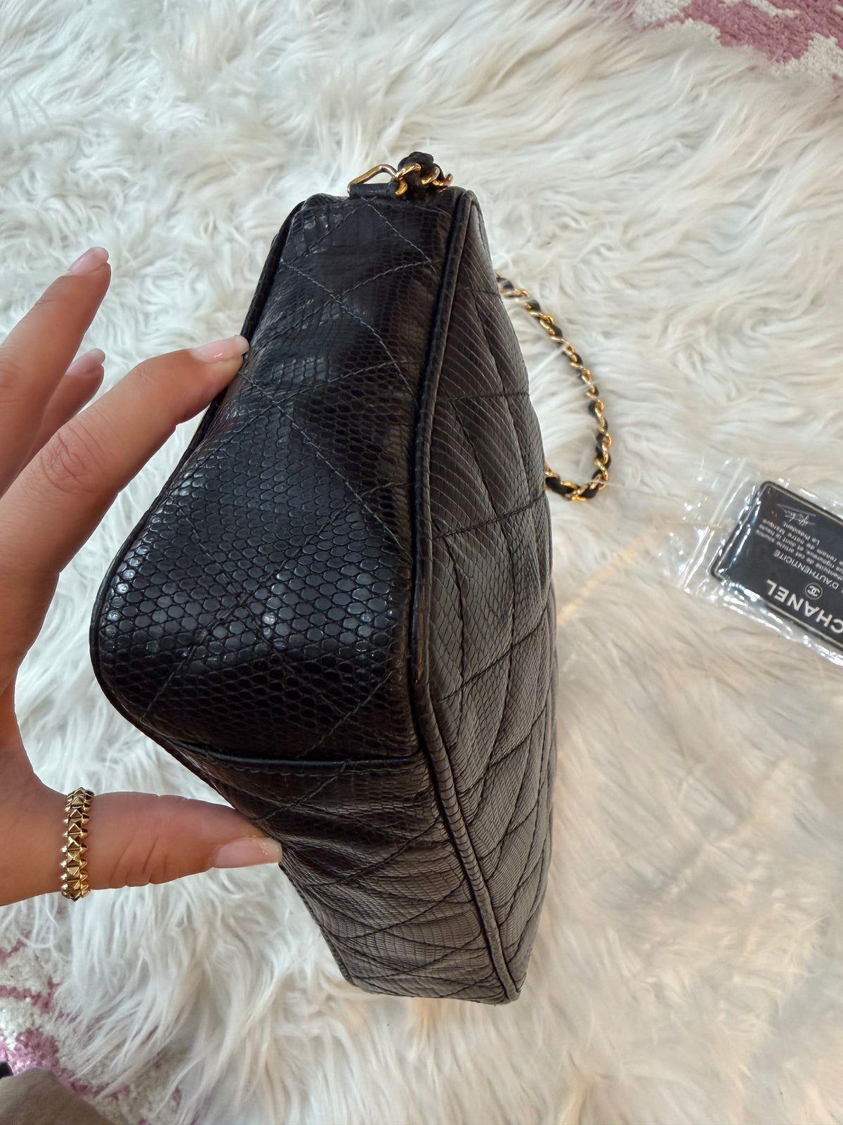 CHANEL VINTAGE LIZARD CAMERA BAG