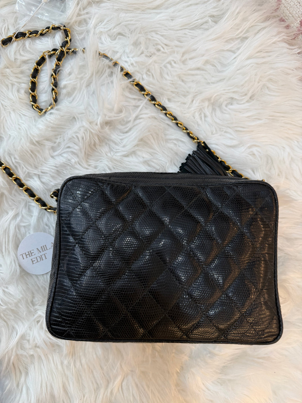 CHANEL VINTAGE LIZARD CAMERA BAG