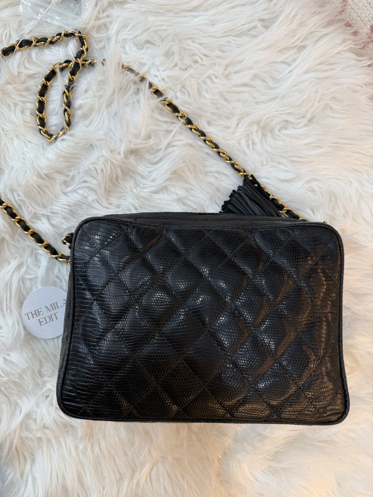 CHANEL VINTAGE LIZARD CAMERA BAG