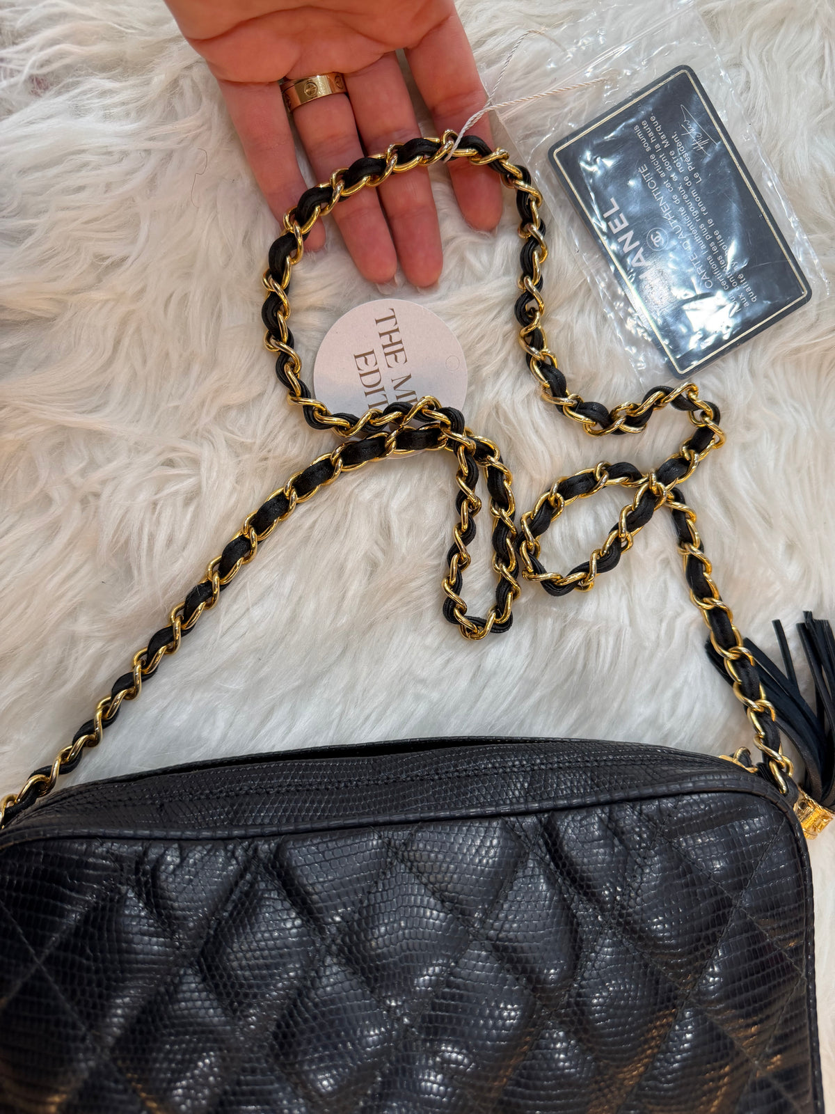CHANEL VINTAGE LIZARD CAMERA BAG