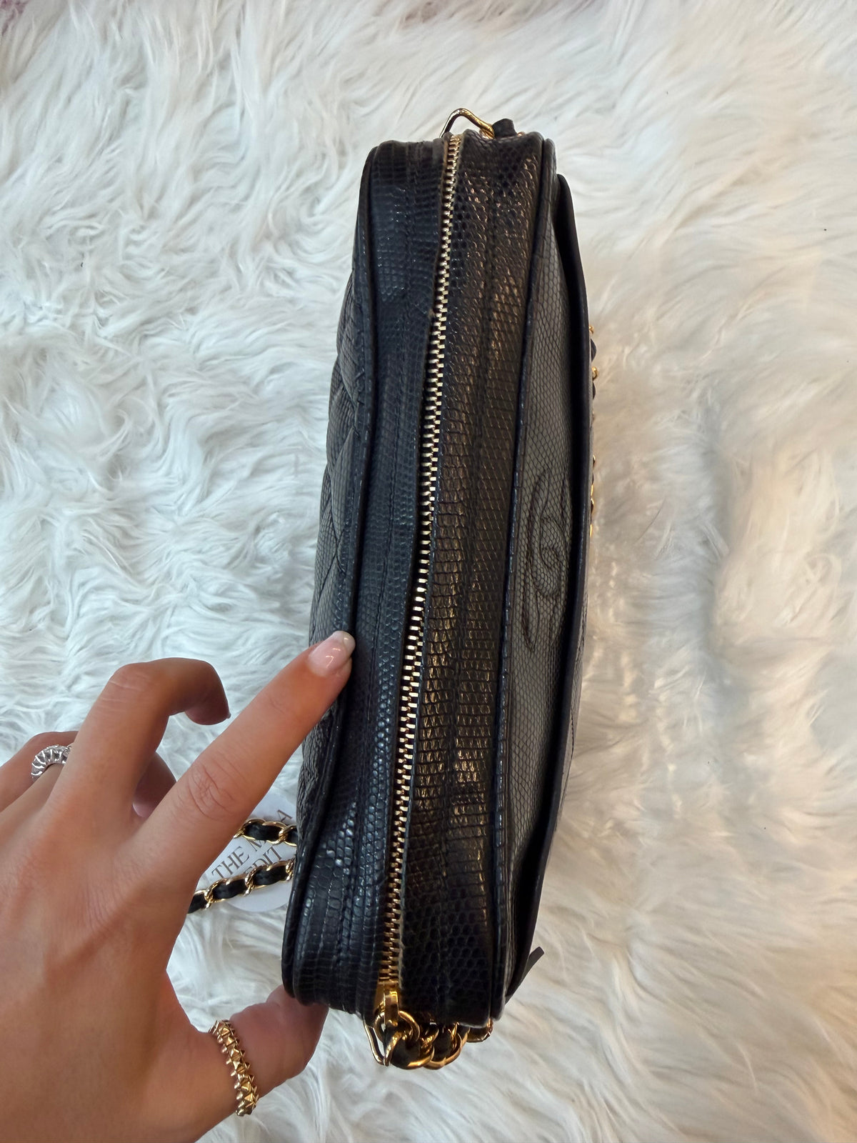 CHANEL VINTAGE LIZARD CAMERA BAG