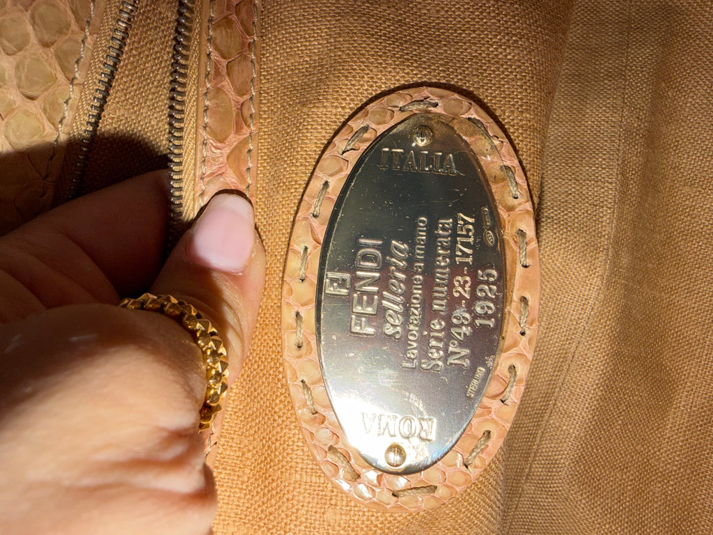 FENDI SELLERIA MINI LINDA PYTHON SATCHEL BAG