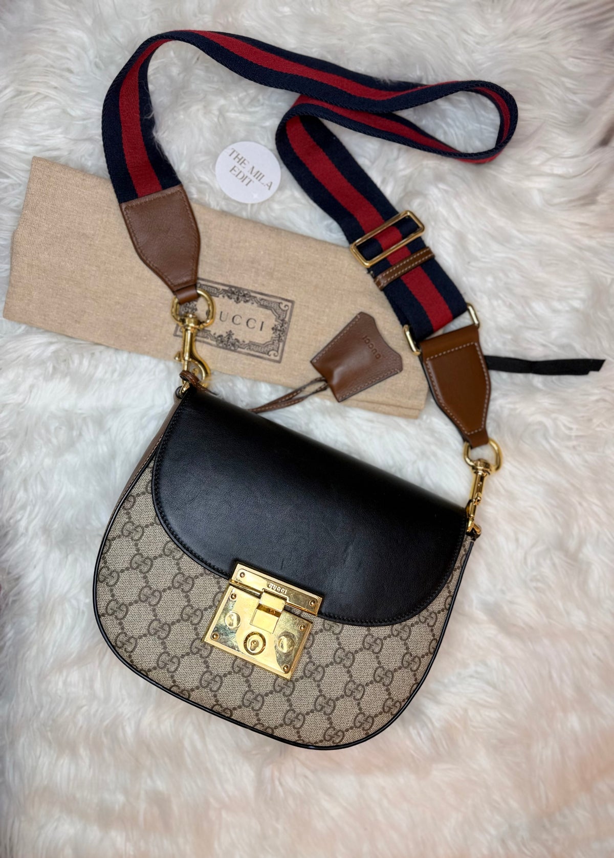 GUCCI PADLOCK SMALL GG SUPREME SHOULDER BAG