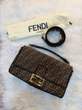 FENDI BAGUETTE FF ZUCCA JACQUARD FABRIC SHOULDER BAG
