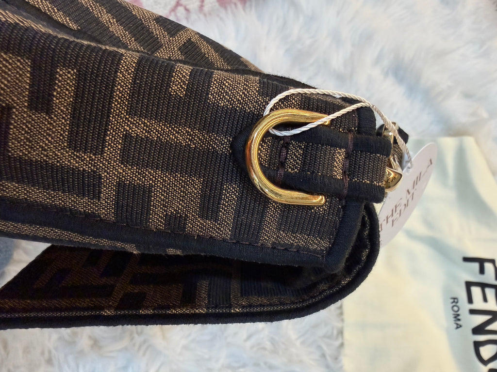 FENDI BAGUETTE FF ZUCCA JACQUARD FABRIC SHOULDER BAG