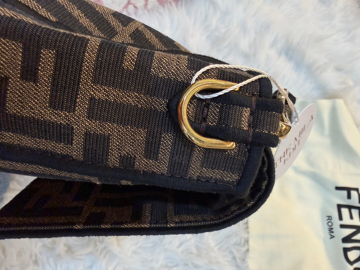 FENDI BAGUETTE FF ZUCCA JACQUARD FABRIC SHOULDER BAG