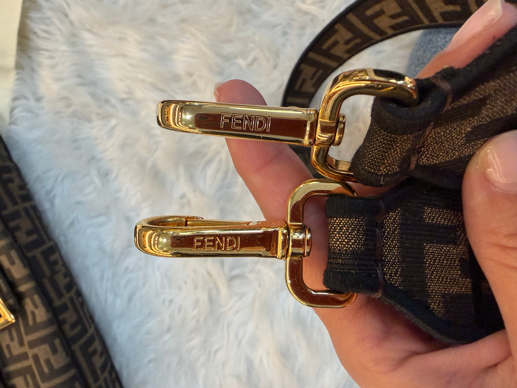 FENDI BAGUETTE FF ZUCCA JACQUARD FABRIC SHOULDER BAG